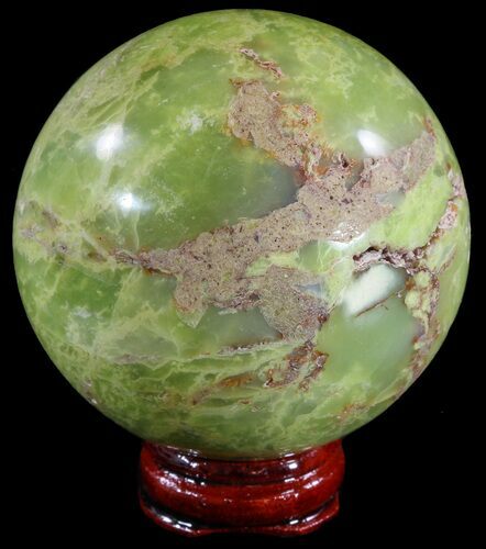 Polished Green Opal Sphere - Madagascar #55073